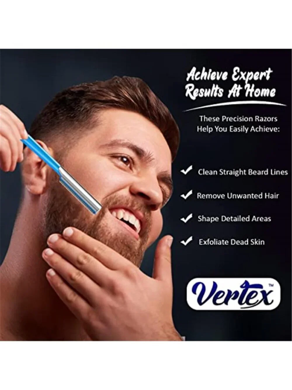 Beard Shaping Razor Tool Mustache Straight Edge Travel Razors Stainless Steel